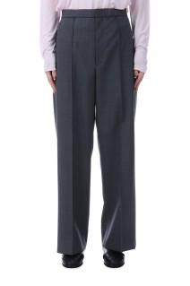 WOOL TROPICAL PIN TUCK EASY PANTS - BLACK(005) (PRAGLM0111)