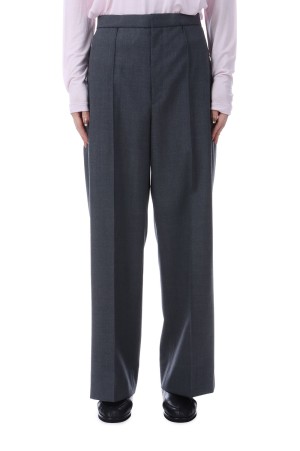 WOOL TROPICAL PIN TUCK EASY PANTS - TOP GRAY(303) (PRAGLM0111)