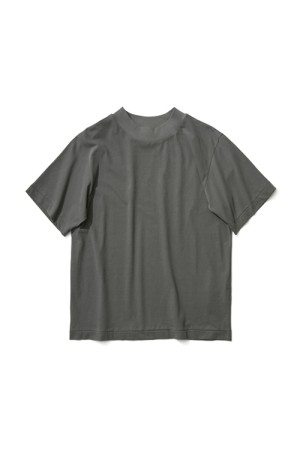 FRESCA NUBUCK MOCK NECK T SHIRTS - CHARCOAL GRAY(004) (KKAGLM0605)