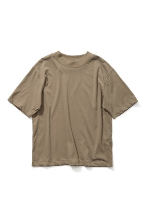 FRESCA NUBUCK MOCK NECK T SHIRTS - BEIGE(0330 (KKAGLM0605)