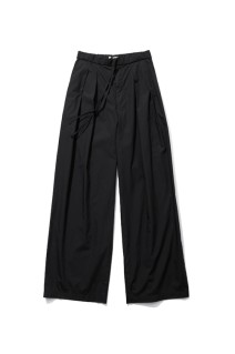NATURAL DYED COTTON LAWN TWO TUCKED PANTS - BLACK(005) (PRAGLM0405)