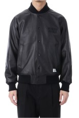 LEATHER VARSITY JACKET ( TYPE-2 ) / BLACK (26SSE-WMO-BL02)