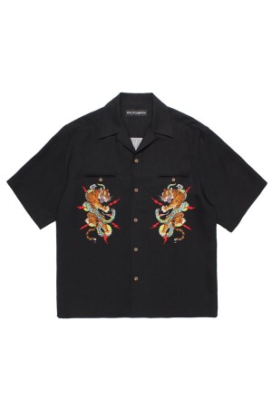 TIM LEHI / HAWAIIAN SHIRT S/S ( TYPE-1 ) / BLACK (26SSE-WMS-HI01)