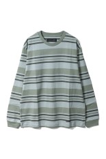 STRIPED CREW NECK LONG SLEEVE T-SHIRT ( TYPE-1 ) / MINT (26SSE-WMT-LT01)
