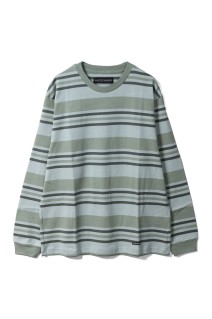STRIPED CREW NECK LONG SLEEVE T-SHIRT ( TYPE-1 ) / MINT (26SSE-WMT-LT01)
