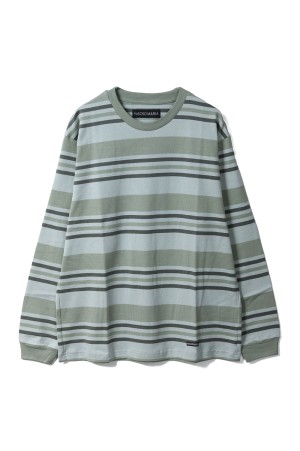 STRIPED CREW NECK LONG SLEEVE T-SHIRT ( TYPE-1 ) / MINT (26SSE-WMT-LT01)