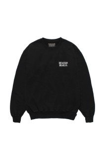 WASHED MIDDLE WEIGHT CREW NECK SWEAT SHIRT / BLACK (26SSE-WMC-SS03)