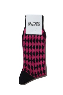 DIAMOND JACQUARD SOCKS / PINK (WMGP-SO01)