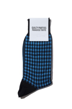GINGHAM CHECK JACQUARD SOCKS / BLUE (WMGP-SO03)