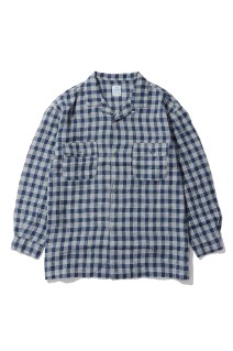 LINEN PALAKA KAIKIN LONG SHIRT / NAVY (PC-002-3861)