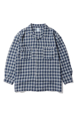 LINEN PALAKA KAIKIN LONG SHIRT / NAVY (PC-002-3861)