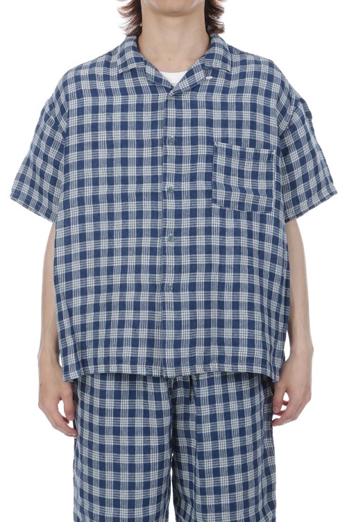 LINEN PALAKA KAIKIN SHIRT / NAVY (PC-002-3862) | セレクトショップ