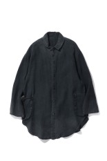 BLACK LINEN SHIRT JACKET / BLACK (PC-021-3885)