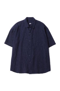 KASURI STRIPE ORIGINAL BEAT WRITER SHIRT / NAVY (PC-047-3926)