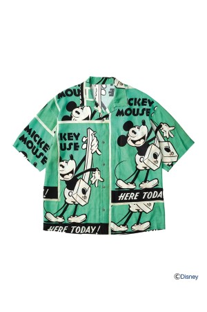 DISNEY VP / PC ALOHA COLLECTION ALOHA SHIRT / MICKEY &amp; GUITAR / GREEN (DP-024-3965)