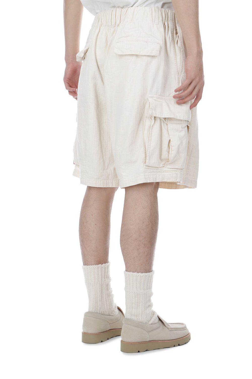 Herringbone 6-Pocket Shorts - OFF WHITE (26SS_23_1005SSPT04-2