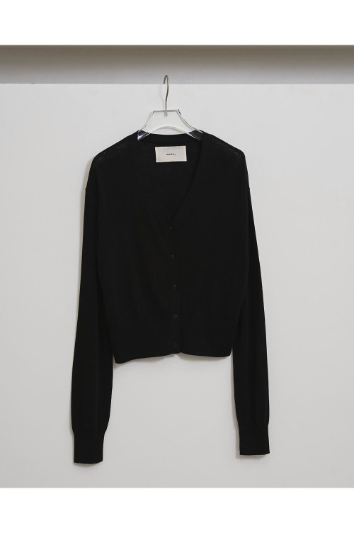 Silk Cotton Cardigan -BLACK (12610521) | セレクトショップ