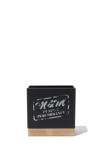 ペン立て / 彫加工（100）- BK/WHT