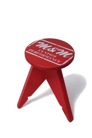 丸スツール（小全塗）- RED/WHT