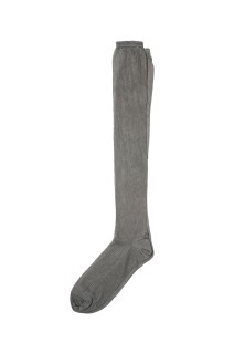 Sheer Rib High Socks - Grey