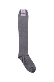 Sheer Rib High Socks - Grey