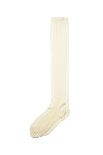 Sheer Rib High Socks - Ecru