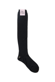 Sheer Rib High Socks - Black