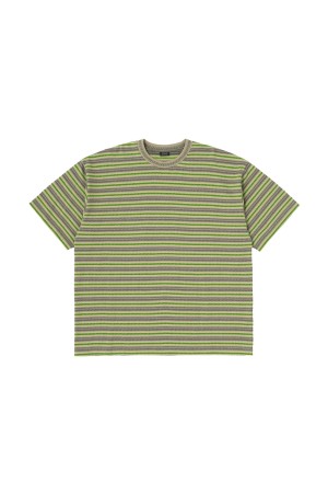 Jacquard Striped S/S Tee - Olive (SD26S-CT06)