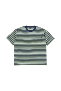 Striped S/S Tee - Olive / Navy (SD26S-CT07)