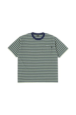 Striped S/S Tee - Olive / Navy (SD26S-CT07)