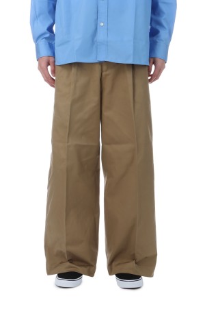 2TUCK WIDE CHINO TROUSERS - CAMEL (253-60502)