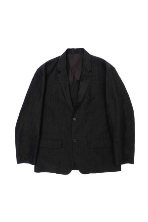 WOOL LINEN 2B JACKET - CHARCOAL (261-60404)