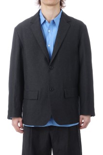 WOOL LINEN 2B JACKET - CHARCOAL (261-60404)
