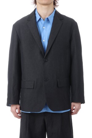 WOOL LINEN 2B JACKET - CHARCOAL (261-60404)