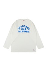 SD Heavyweight Football Logo LS T Vintage Wash - WHITE