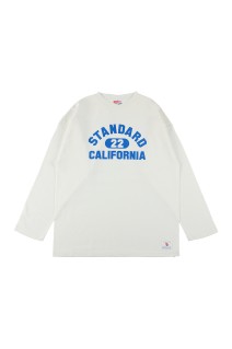 SD Heavyweight Football Logo LS T Vintage Wash - WHITE