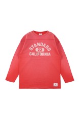 SD Heavyweight Football Logo LS T Vintage Wash - RED