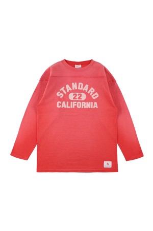 SD Heavyweight Football Logo LS T Vintage Wash - RED