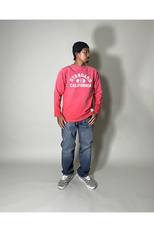 SD Heavyweight Football Logo LS T Vintage Wash - RED | セレクト