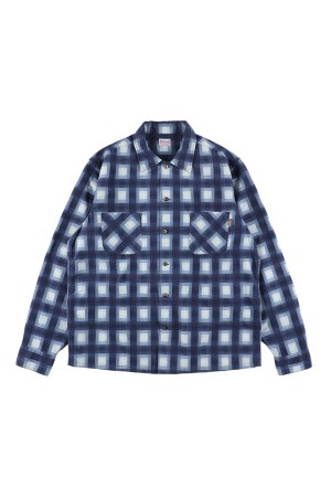 SD Print Flannel Check Shirt - NAVY