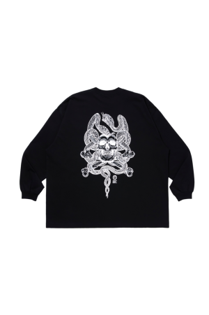 ASIC Oversized L/S Tee (Skull N' Snake) - Pure Black (ABCSS26CT06)