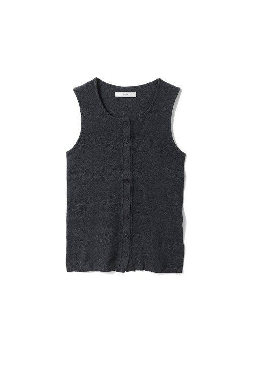 Cotton Layered Cardigan - CHARCOAL GRAY (62610502) | セレクト