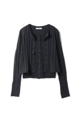 Cotton Layered Cardigan - CHARCOAL GRAY (62610502)
