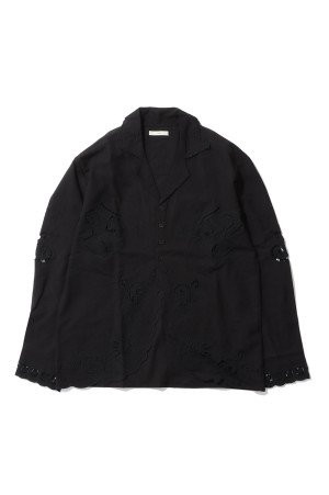 Cutwork Opencollar Shirts - BLACK (62610418)