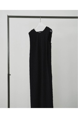 Sleeveless Shirring Onepiece - BLACK (62610306)