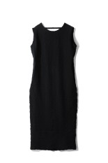 Sleeveless Shirring Onepiece - BLACK (62610306)