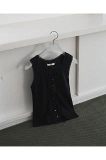 Cut Lace Tanktop - BLACK (62610621)