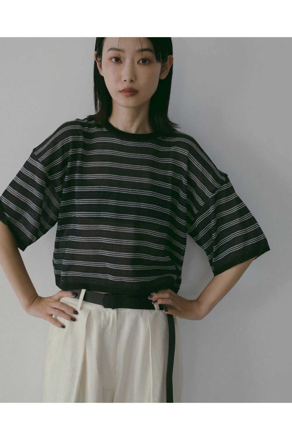 Sheer Border Knit - NAVY (62610503) | セレクトショップ