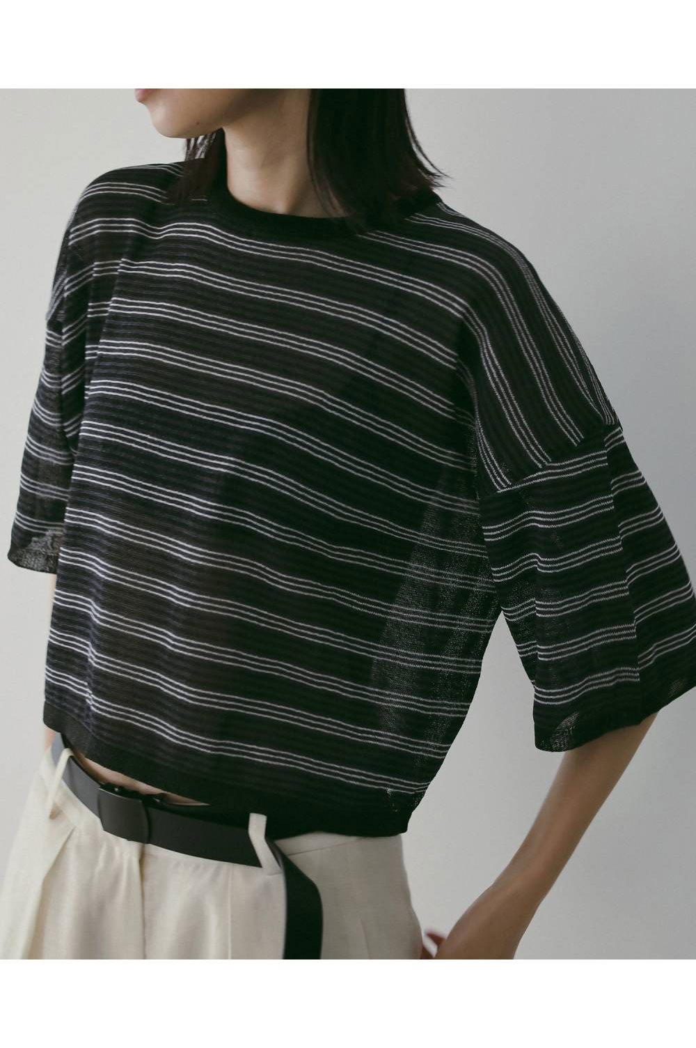ゴ*ウ様 2024SS アパルトモン Border Sheer Knit シアー Sheer Border Knit - NAVY (62610503) | セレクトショップ