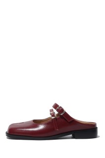 Double Buckle Mule - Burgundy (PAES_20255)